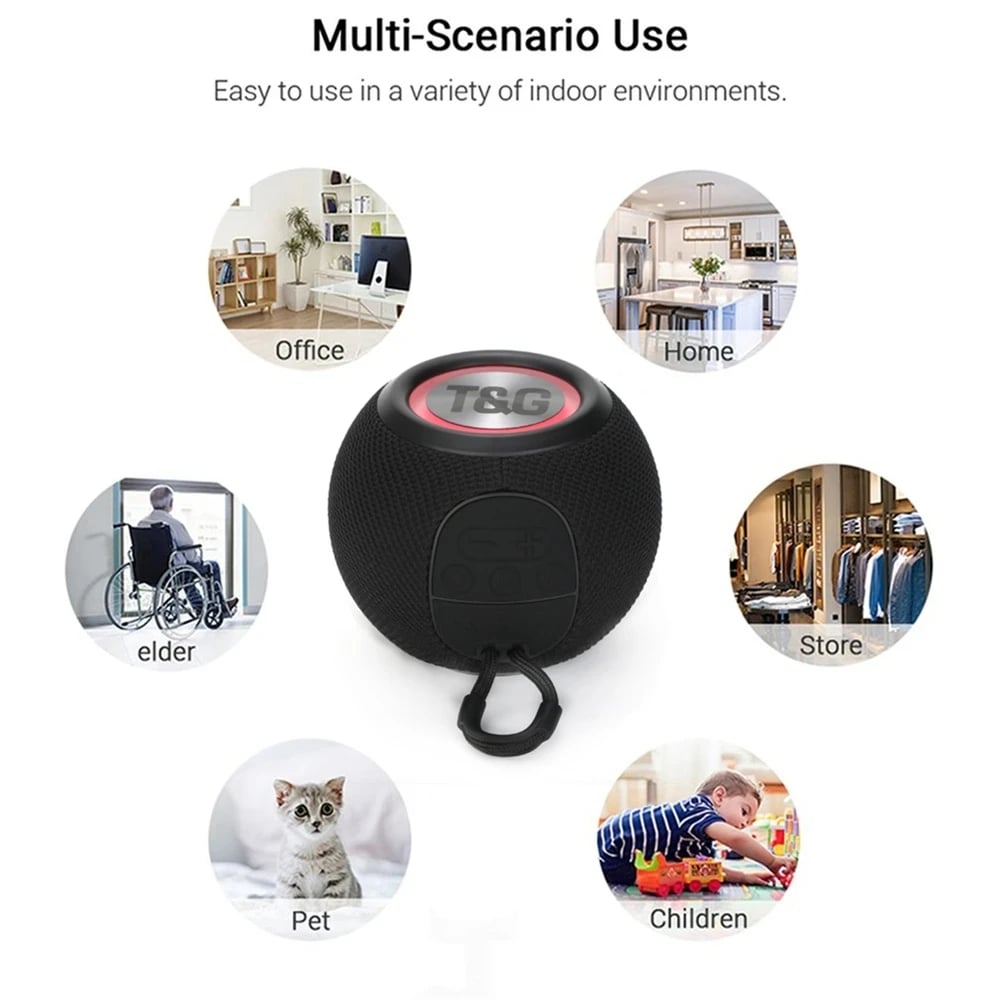 TG337 Portable Speaker Bluetooth Wireless Waterproof Outdoor Loudspeaker Lanyard Colorful 3D Stereo Surround Subwoofer Radio - Image 4