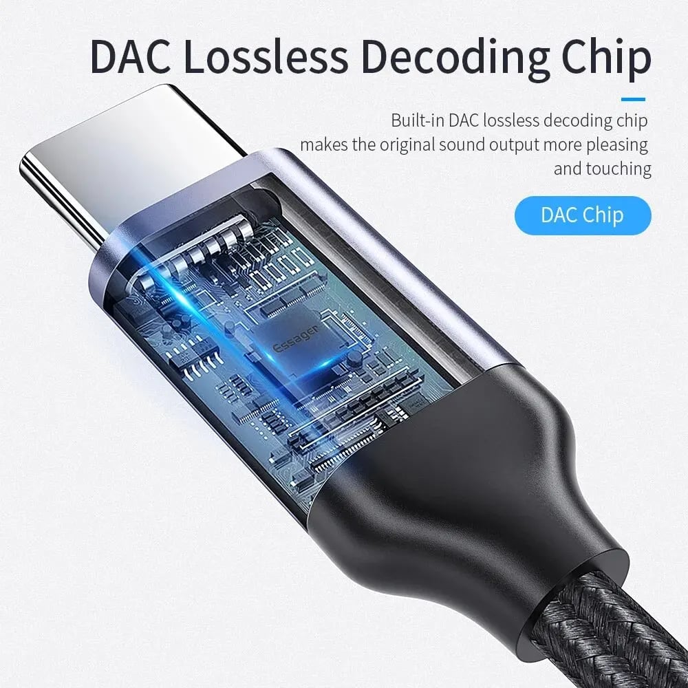 Essager USB Type C 3.5 Jack Earphone Adapter USB C to 3.5mm Headphones AUX Audio Adapter Cable For Huawei P30 Xiaomi Mi 10 9 Es - Image 3