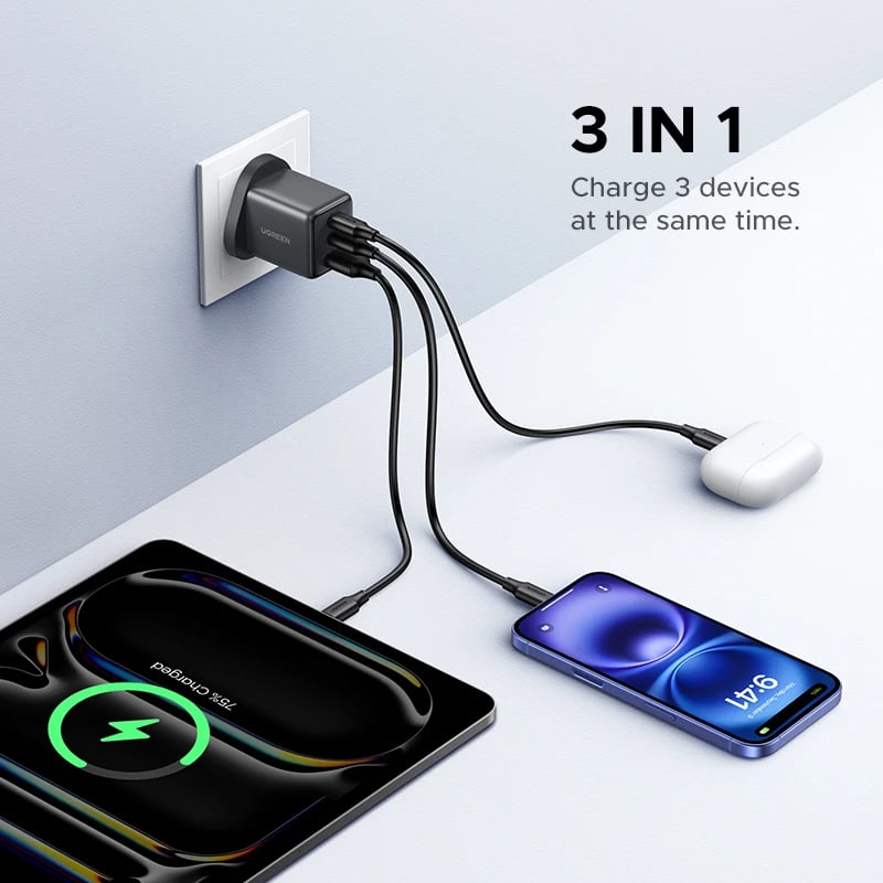 【UK Plug】UGREEN 20W 30W GaN Charger Mini PD 3.0 USB C Phone Charger For iPhone 16 15 14 Pro Samsung S25 Xiaomi Tablet iPad Air - Image 3
