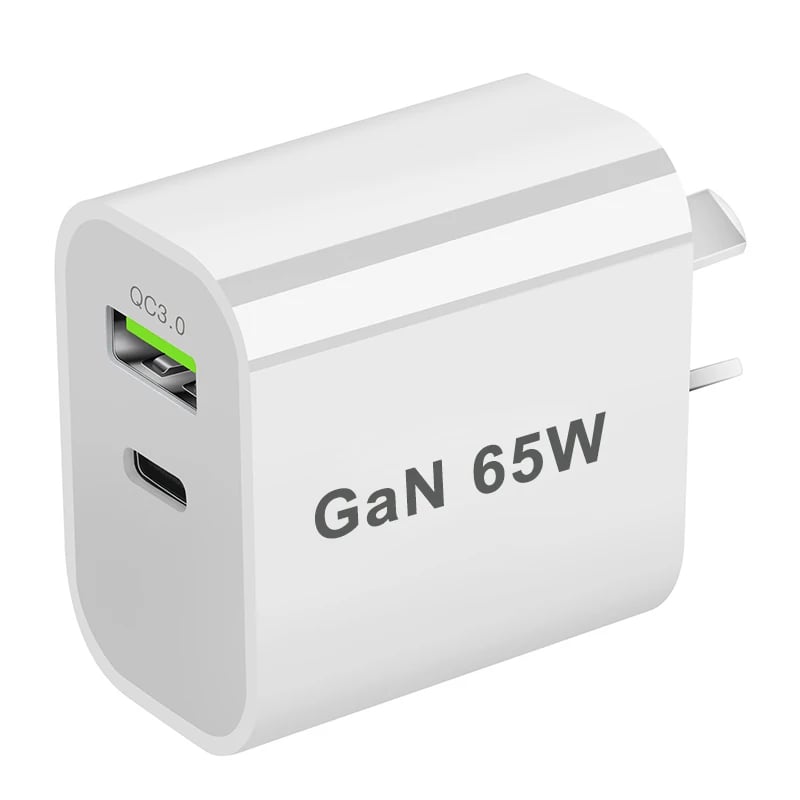 QC3.0/PD Fast Charger 65W Dual Port Charger For AU/EU/UK/US Plug Quick USB/Type-c Mobile Phone Charger For iphone C2C/C2L Cable - Image 3