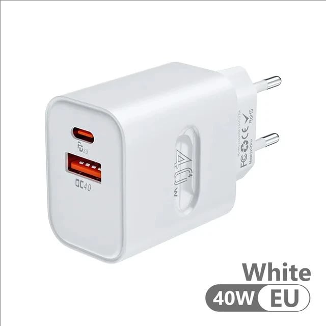 Total 40W USB Fast Charger PD Quick Charge Phone Charger EU/US Plug Adapter For iPhone Xiaomi Samsung Huawei USB C Wall Charger - Image 9