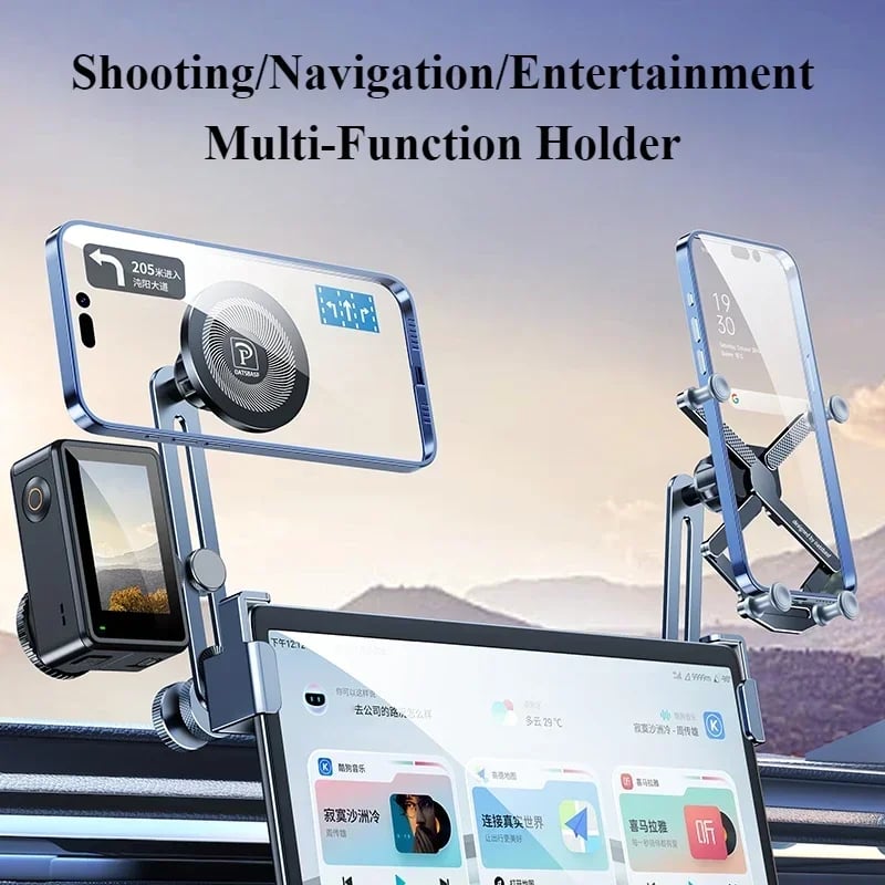 Eary Dual-position Car Screen Phone Holder Metal Bracket 360° Adjustable Stand Fit for Tesla Model 3 Y Highland Car Accessories - Image 2