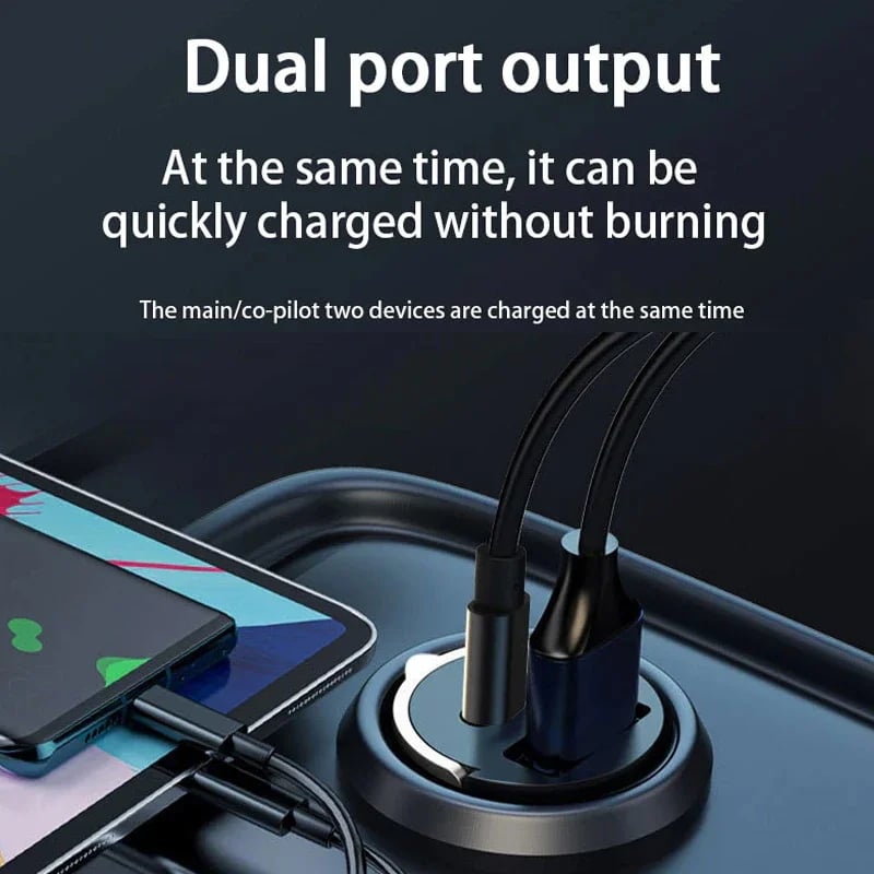 QC3.0 PD Car Charger 5A Fast Charing 2Port 12-24V Cigarette Socket Lighter 100W / 200W Car USBC Charger for iPhone Power Adapter - Image 2