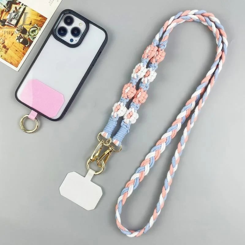 Japanese daisy handmade mobile phone lanyard, off-road can be woven to the phone hook to the back of the mobile phone lanyard - Image 7