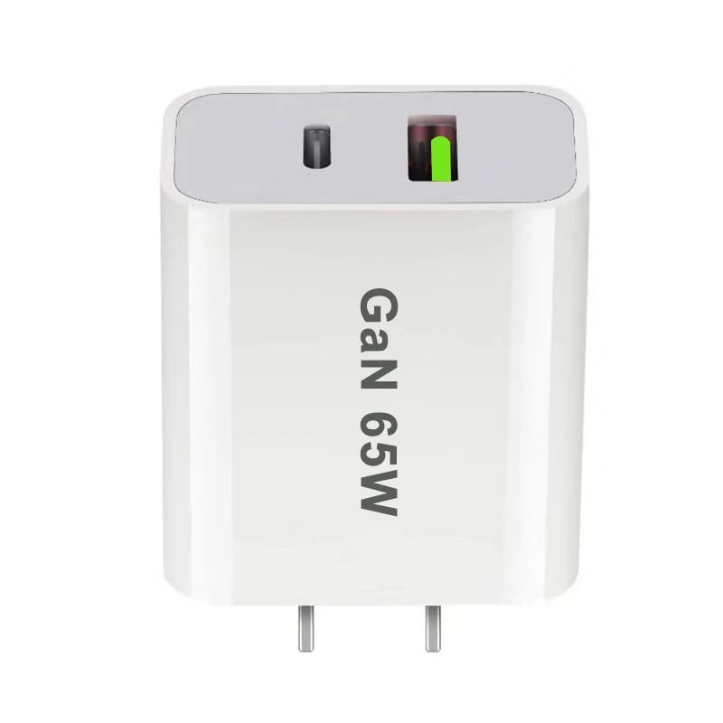 QC3.0/PD Fast Charger 65W Dual Port Charger For AU/EU/UK/US Plug Quick USB/Type-c Mobile Phone Charger For iphone C2C/C2L Cable - Image 5