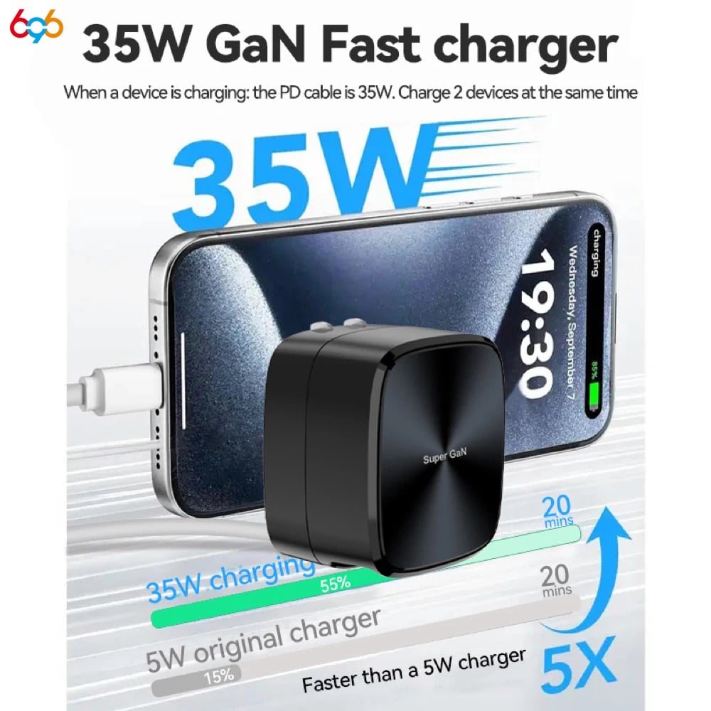 New 35W GaN Fast Charging Extension Cords Folding Storage Portable Type C For Huawei For iPhone 16 15 For Samsung Tablet Laptop - Image 6