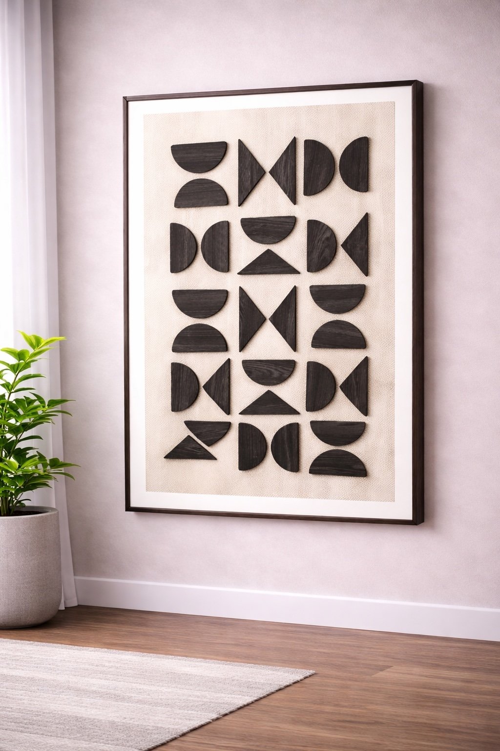 لوحة جدارية بتصميم هندسي عصري وأنيق - صورة 1