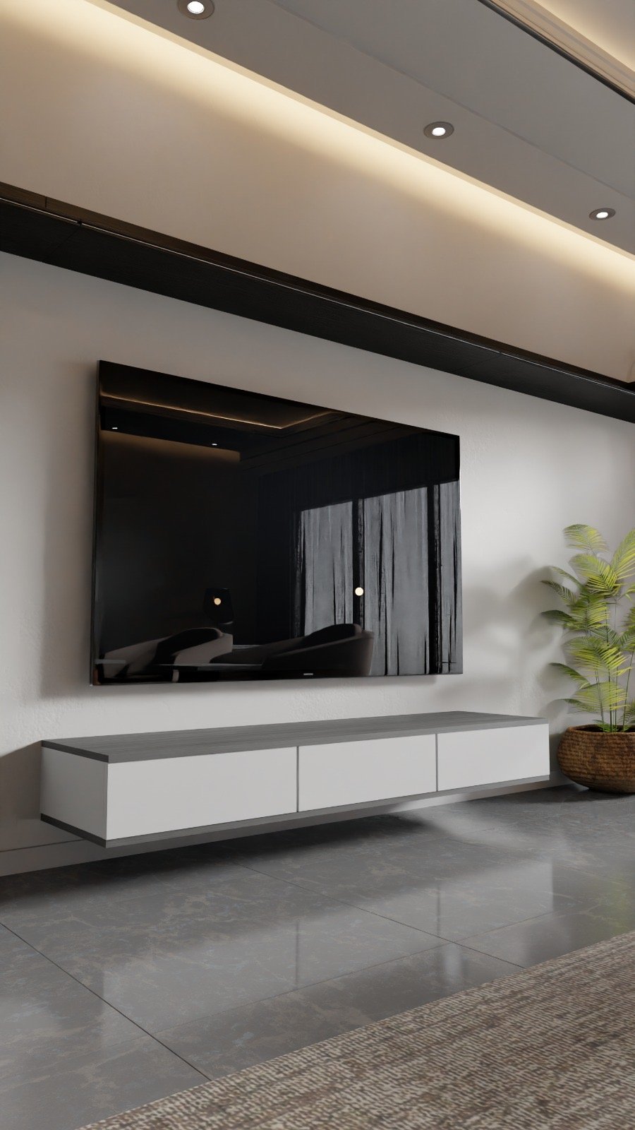 طاولة تلفزيون راقية تعكس ذوق فاخر وتكمل أناقة المكان تصميم عملي يوفر تنظيم مرتب للأجهزة - صورة 1
