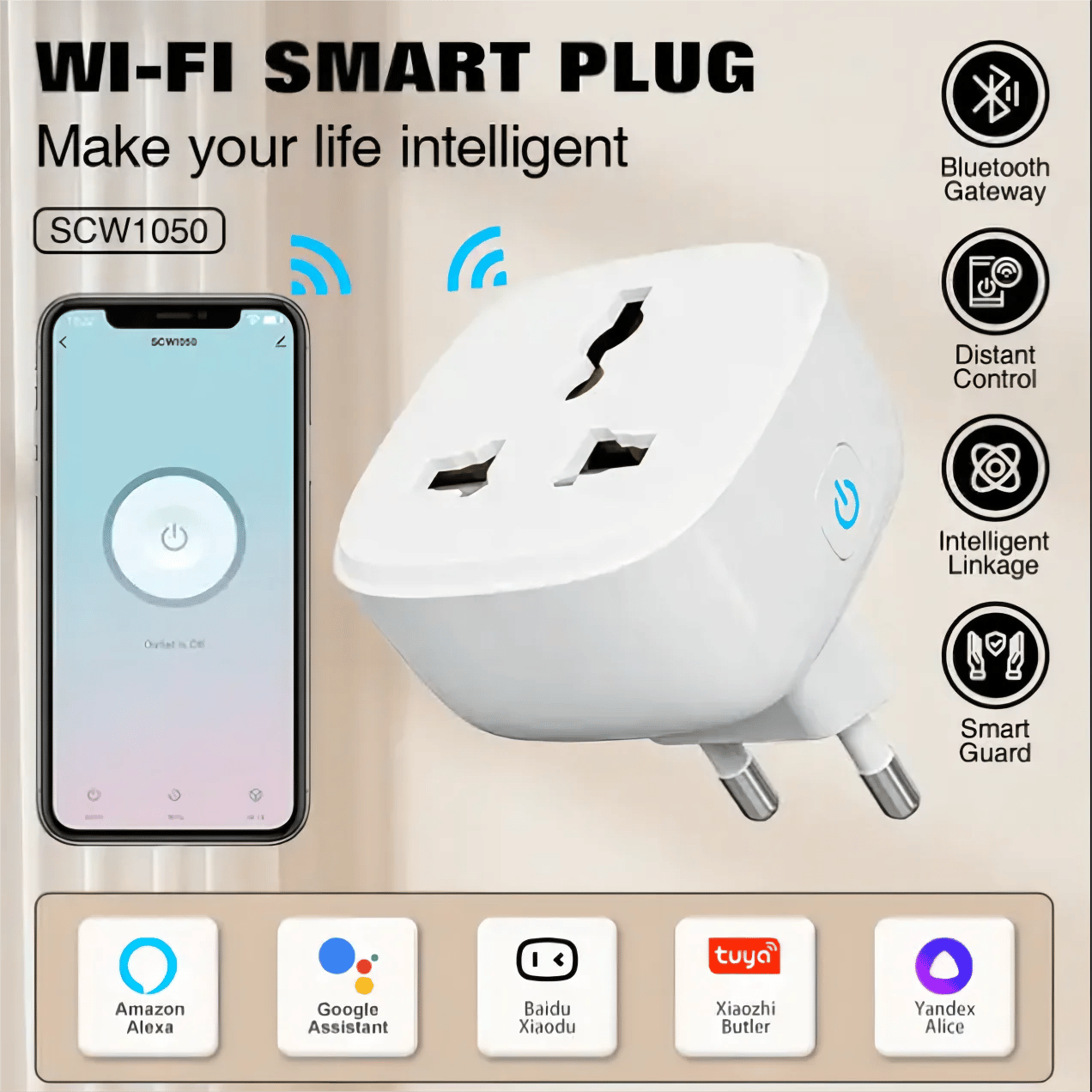 مقبس حائط ذكي LDNIO - تحكم Wi-Fi، زر تشغيل يدوي، ودعم أنظمة المنازل الذكية (Tuya/Google Home) - صورة 4