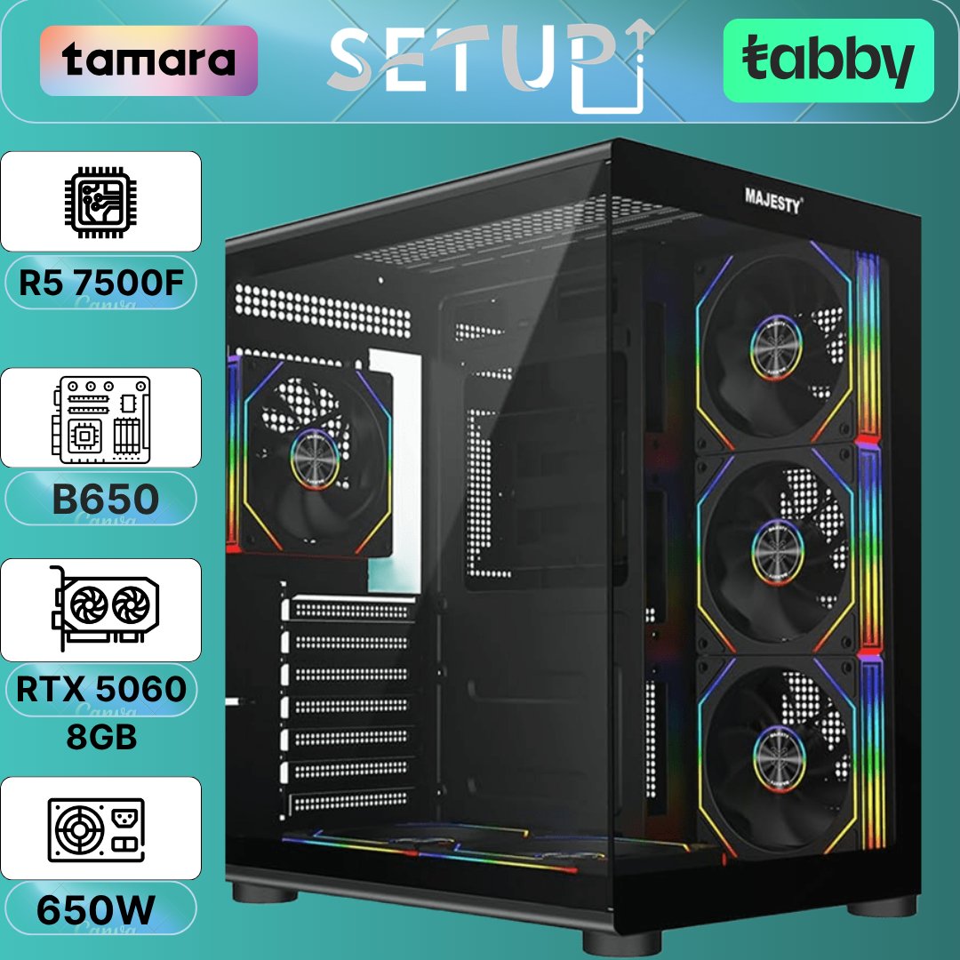 PC Gaming Ryzen 5 7500F + RTX 5060 8GB | DDR5 - صورة 1