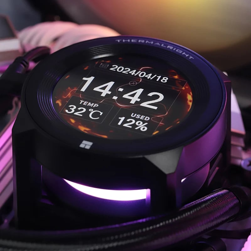CORE Vision 360 – مبرد مائي 360 مم بشاشة LCD مقاس 2.1 بوصة - صورة 2