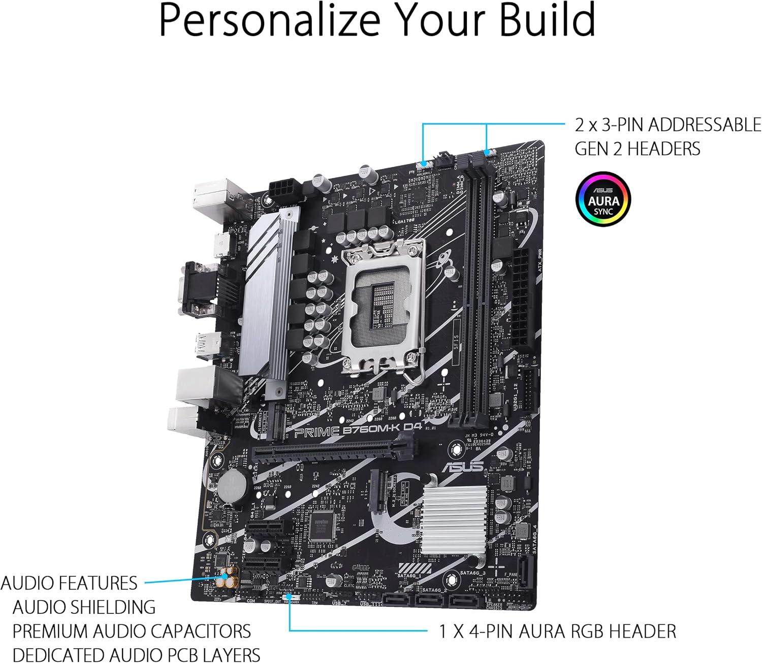 ASUS PRIME B760M-F D4 اللوحة الام - صورة 5