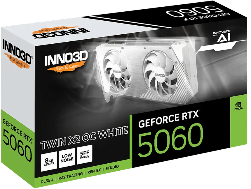 INOO3D GEFORCE RTX 5060 X2 8GB WHITE كرت شاشه - صورة 1