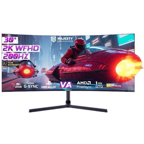 شاشة ألعاب قيمنق ماجيستي 30 بوصة منحنية 1500R WFHD، 200Hz، 1ms، HDR، G-SYNC & FreeSync - صورة 1