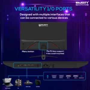 شاشة ألعاب ماجيستي 27 بوصة – FHD 1920×1080، 144Hz، 1ms، IPS، HDR، G-SYNC & FreeSync - صورة 5