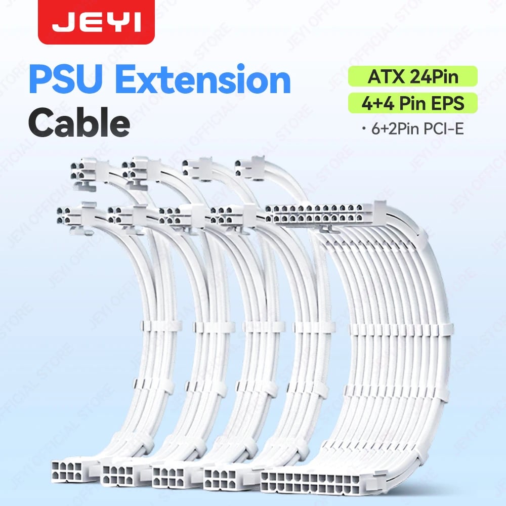 JEYI – طقم كابلات تمديد مزخرفة للباور 24Pin / 8Pin / PCIe - صورة 8