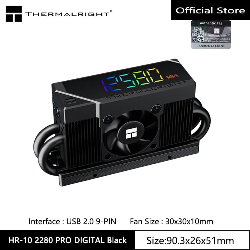 HR-10 2280 Pro Digital – مبرد M.2 SSD بشاشة رقمية - صورة 7