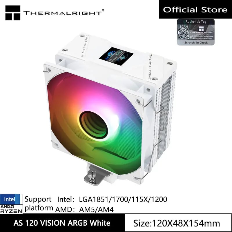 مبرد هوائي ARGB للمعالج بشاشة LCD و4 أنابيب حرارية - صورة 7