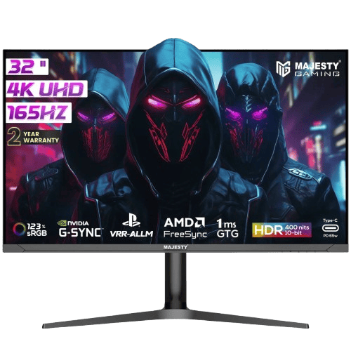 شاشة ألعاب قيمنق ماجيستي 32 بوصة 4K UHD IPS، 165Hz، 1ms، HDR، G-SYNC & FreeSync - صورة 1