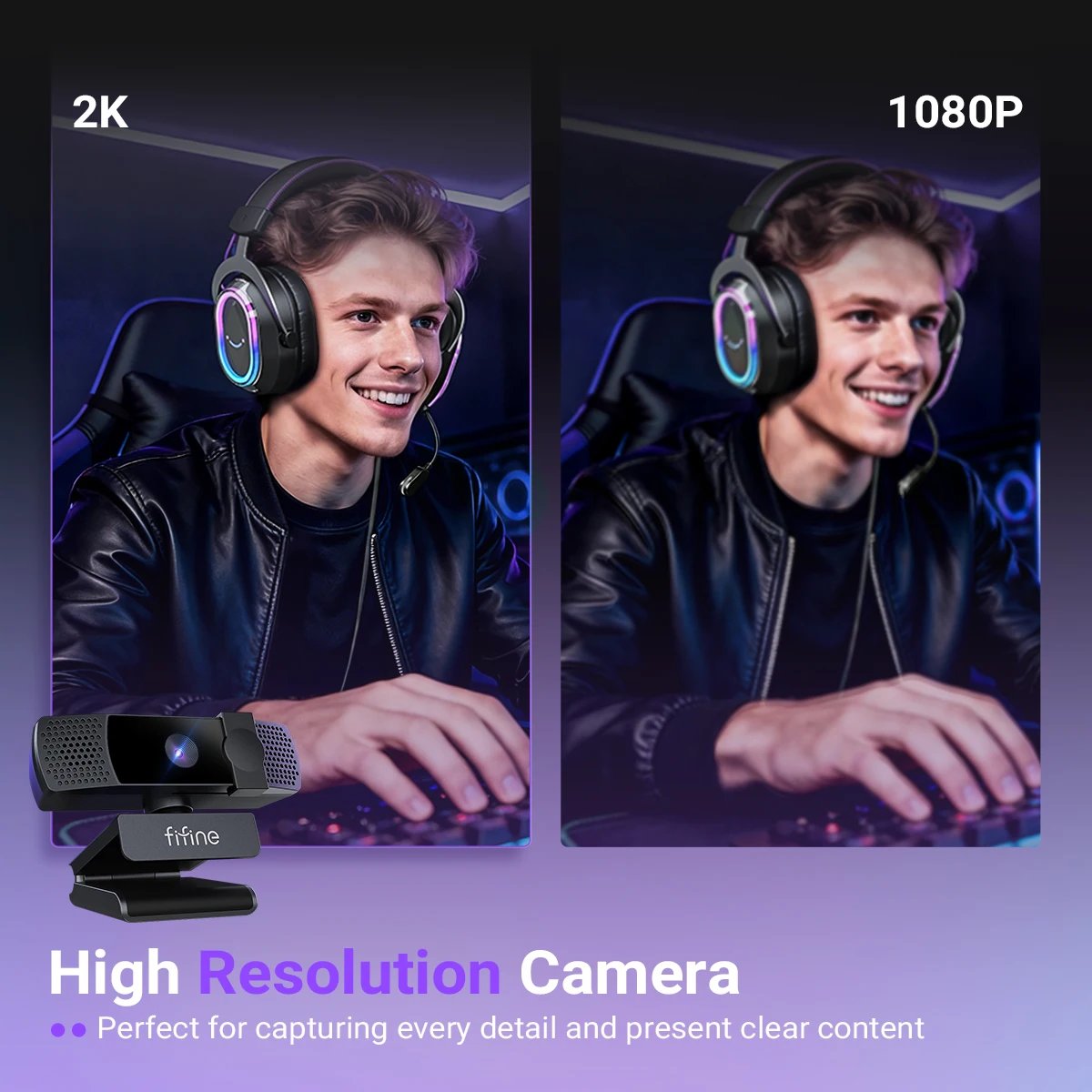 FIFINE K436 – كاميرا ويب 2K QHD للبث والاجتماعات - صورة 5