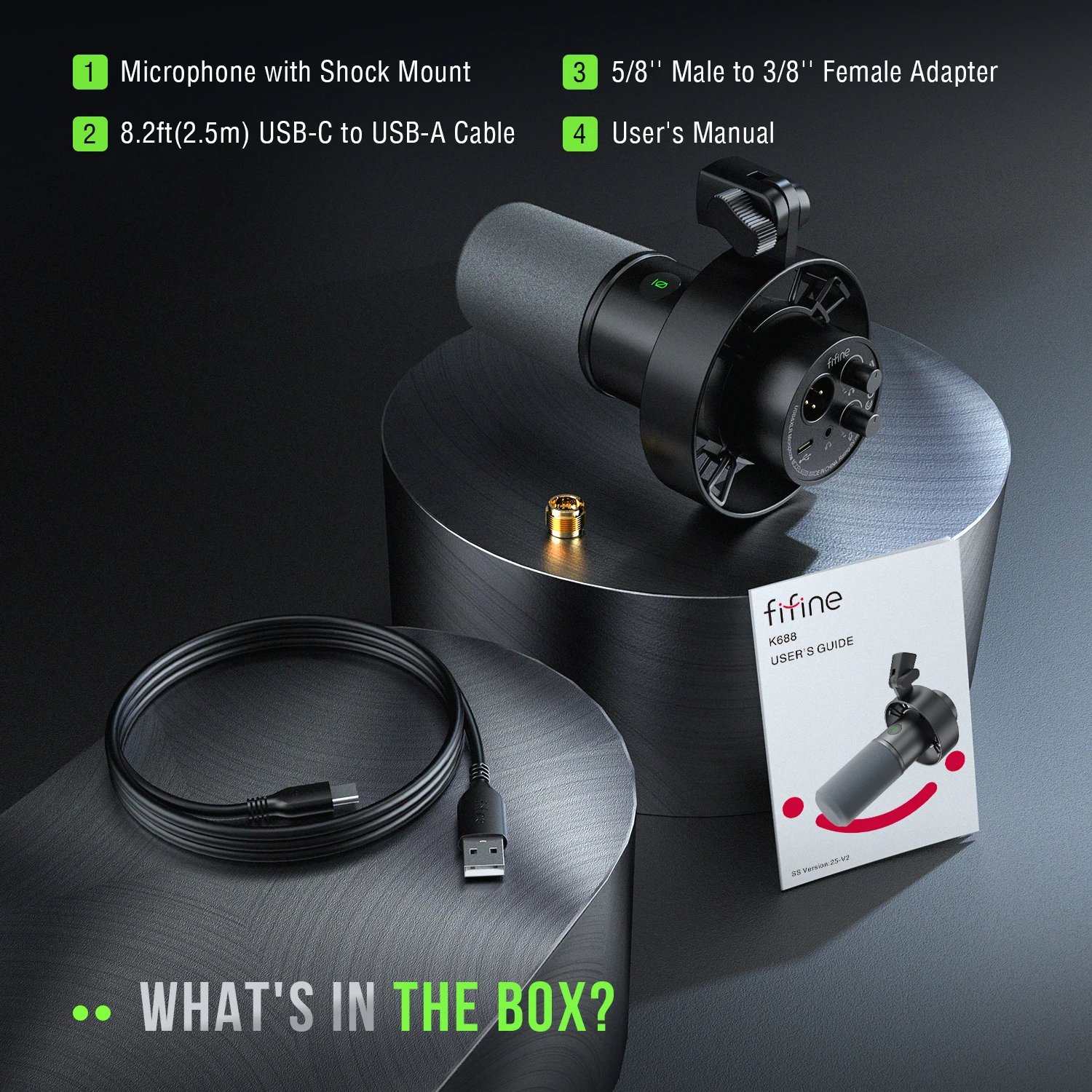ميكروفون FIFINE K688 ديناميكي USB/XLR مع منفذ سماعة - صورة 3