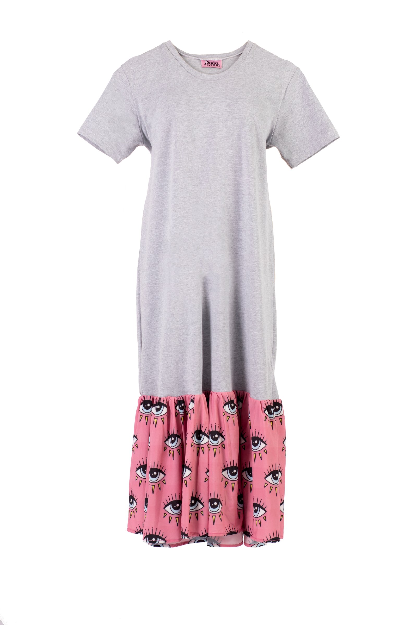 Cotton Dress with Pink Eye Print - Image 1