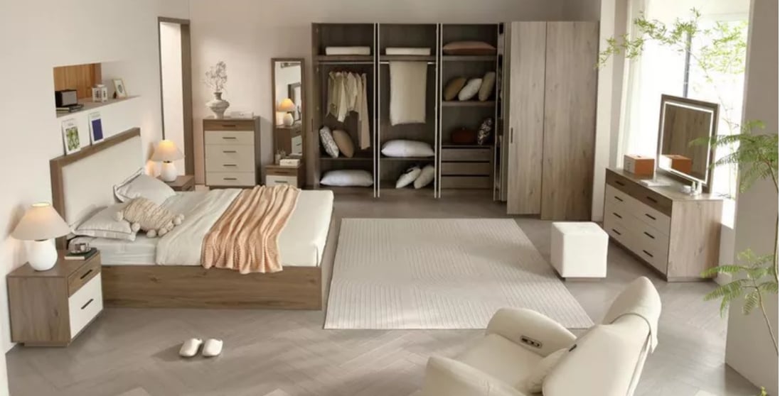 طقم غرفه نوم بدولاب زاوية  - Image 3