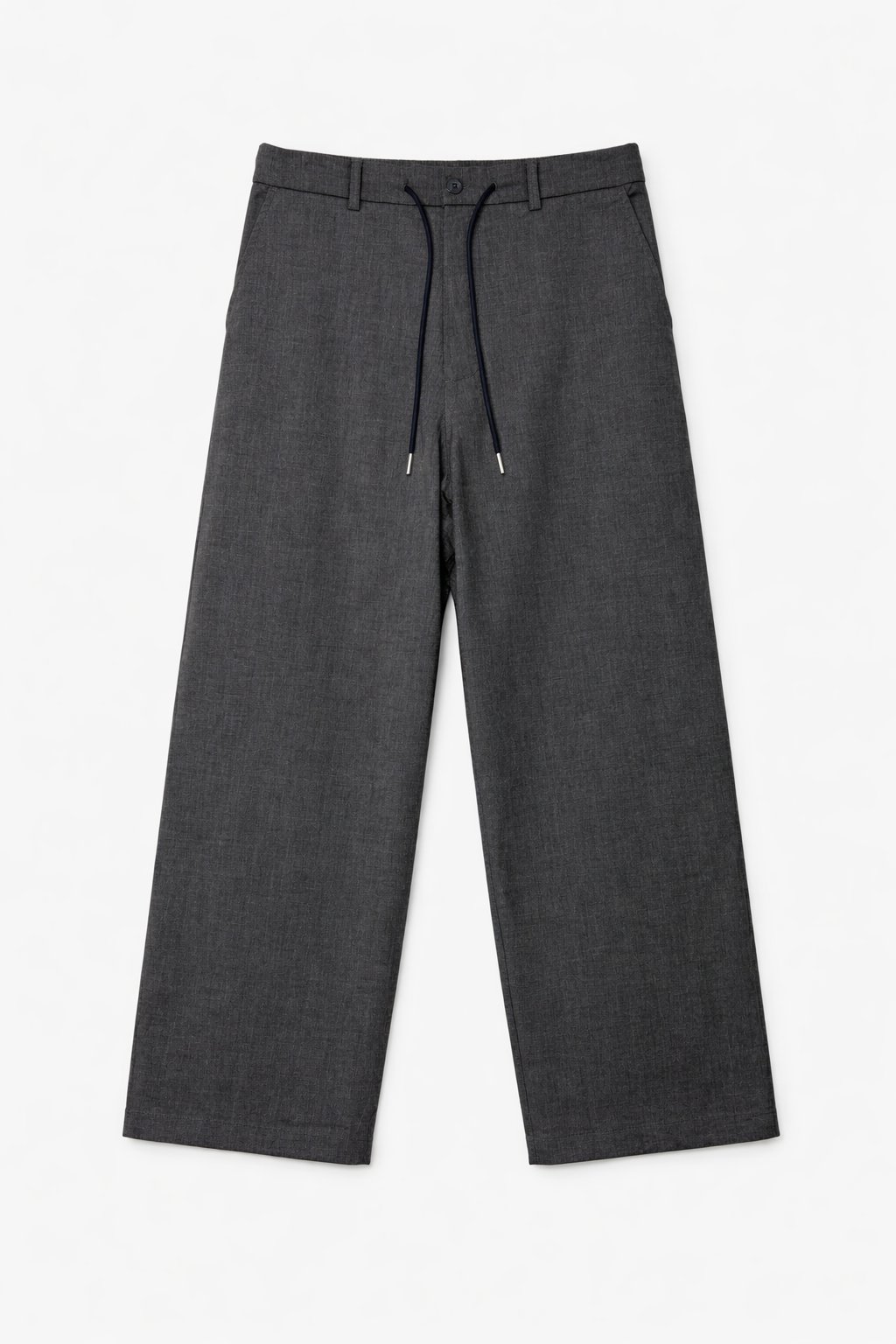 بنطال رمادي فاخر بقصة واسعة - صورة 1
