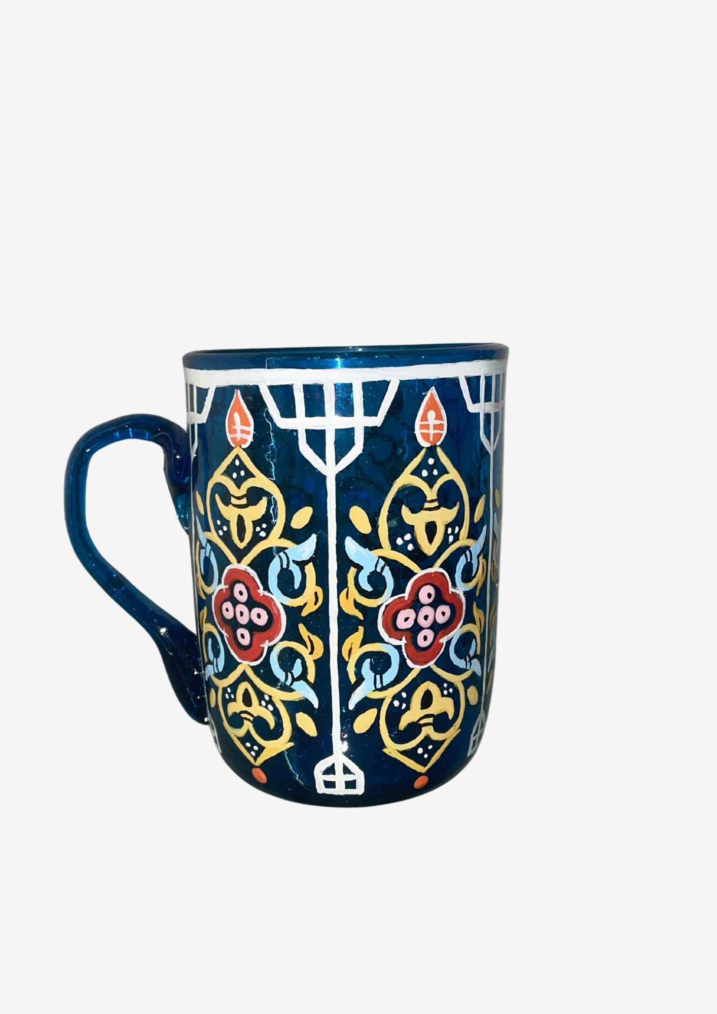 Islamic Pattern Painted Glass Mug - Image 1