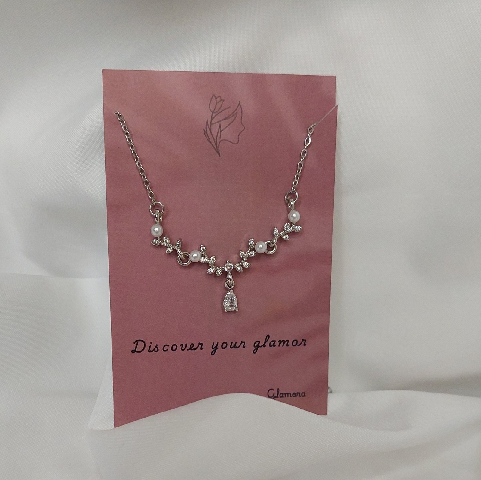 Silver Pearl Necklace - Image 2