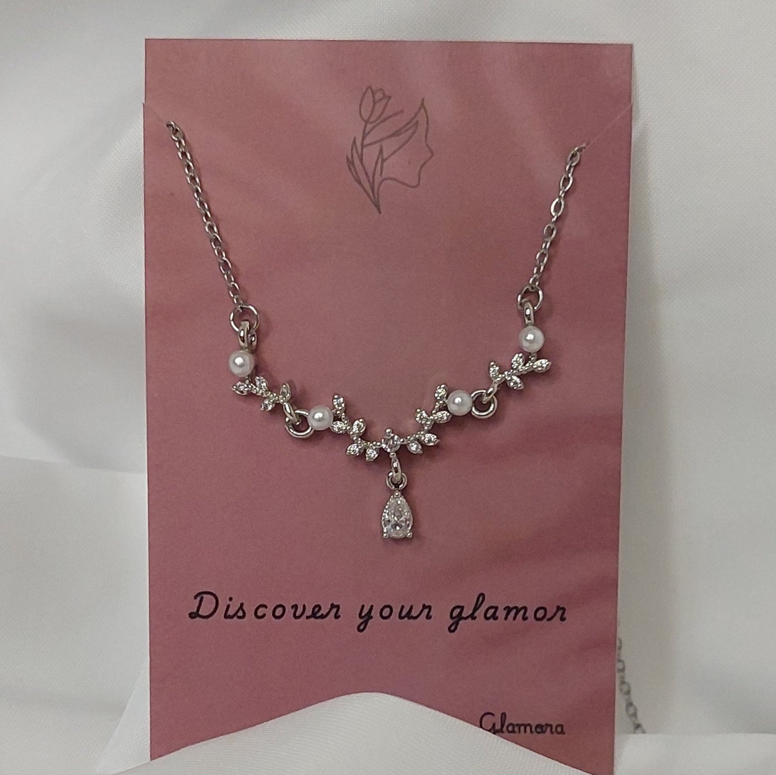 Silver Pearl Necklace - Image 3
