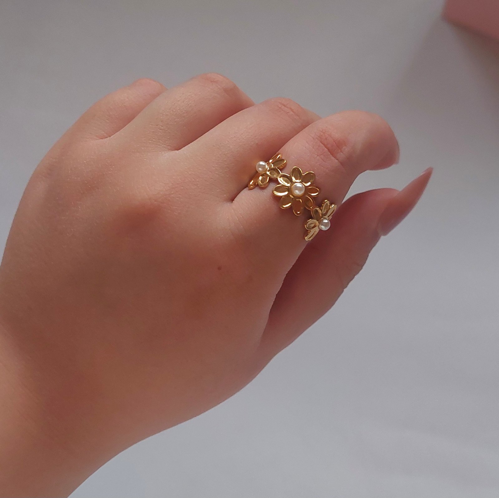 Pearl Flower Ring - Image 2