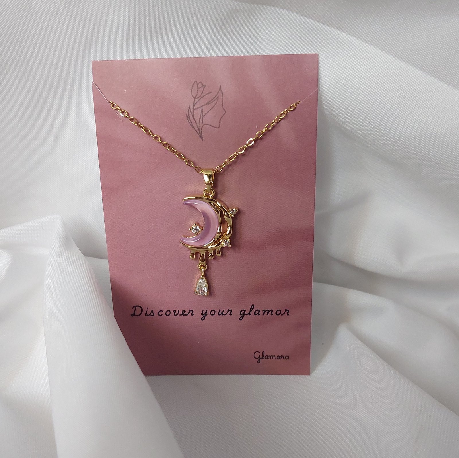 Moon Necklace – Purple - Image 1