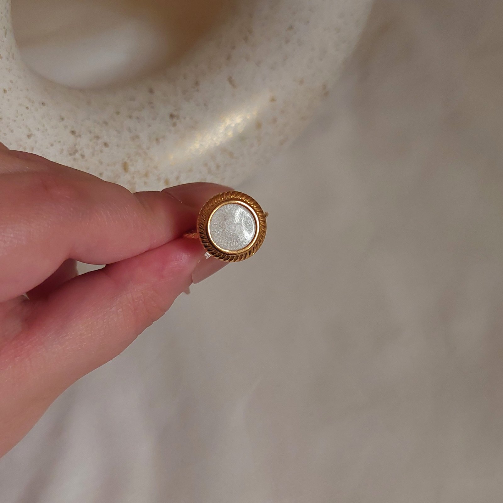 White Circle Ring - Image 1
