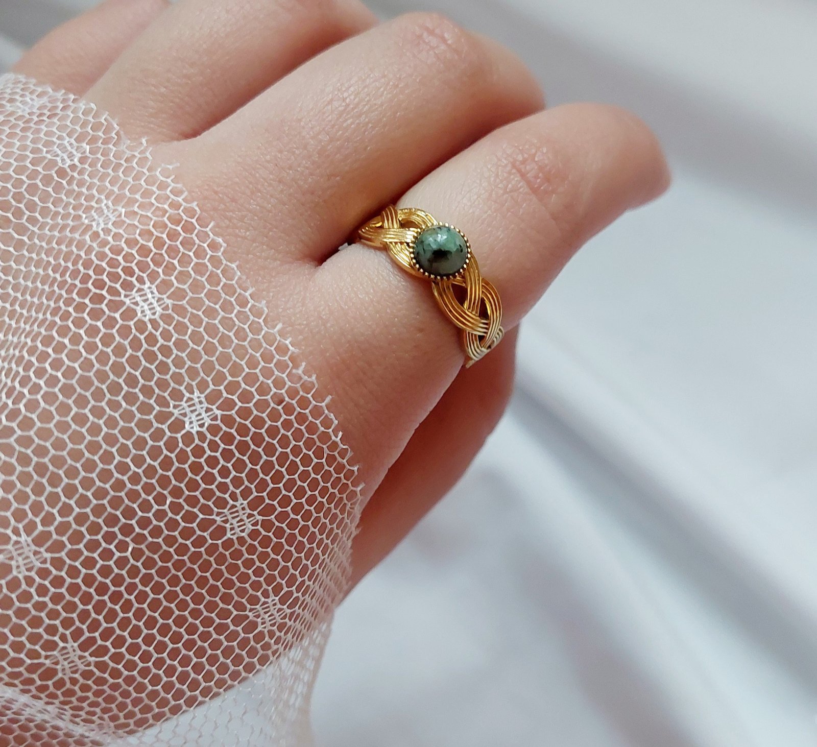 Green stone ring - Image 2