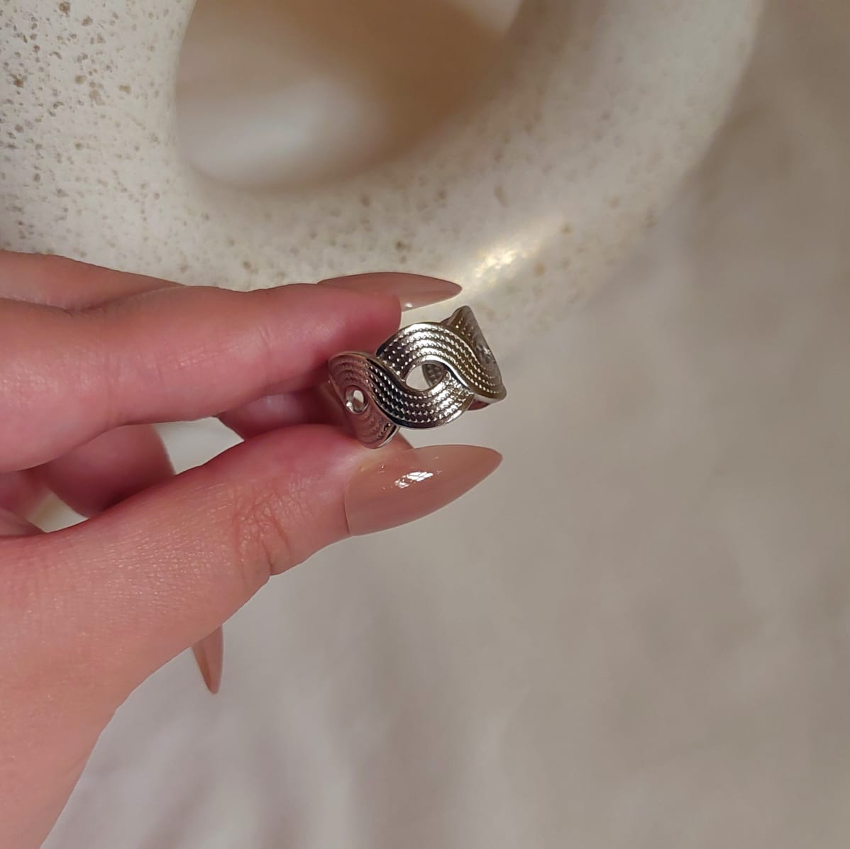 Silver Wave Ring - صورة 1