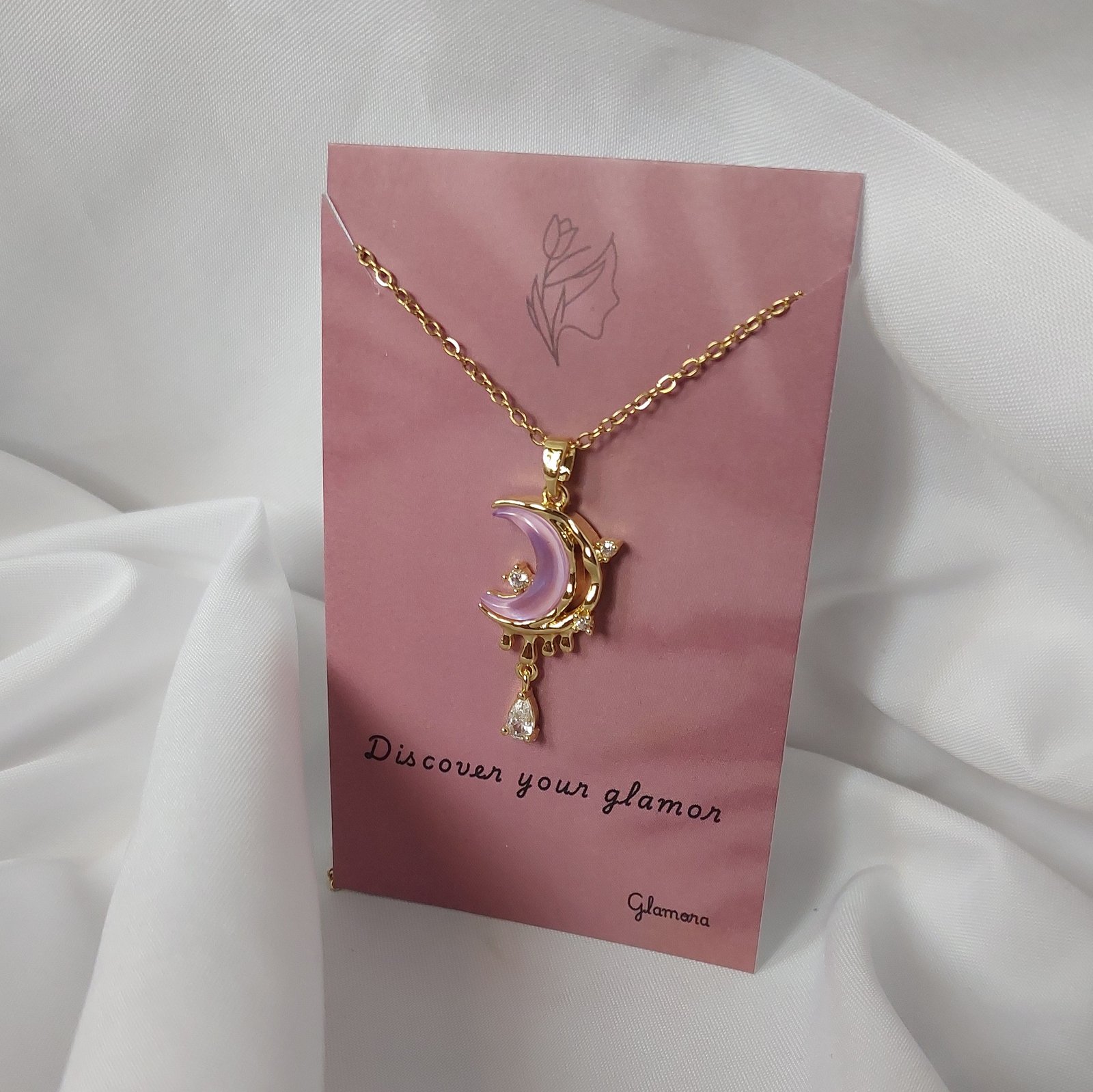 Moon Necklace – Purple - Image 3