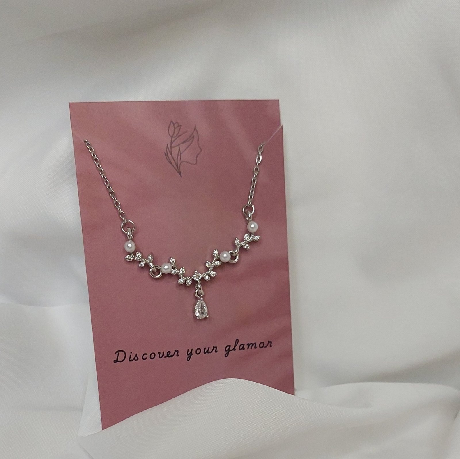 Silver Pearl Necklace - Image 1