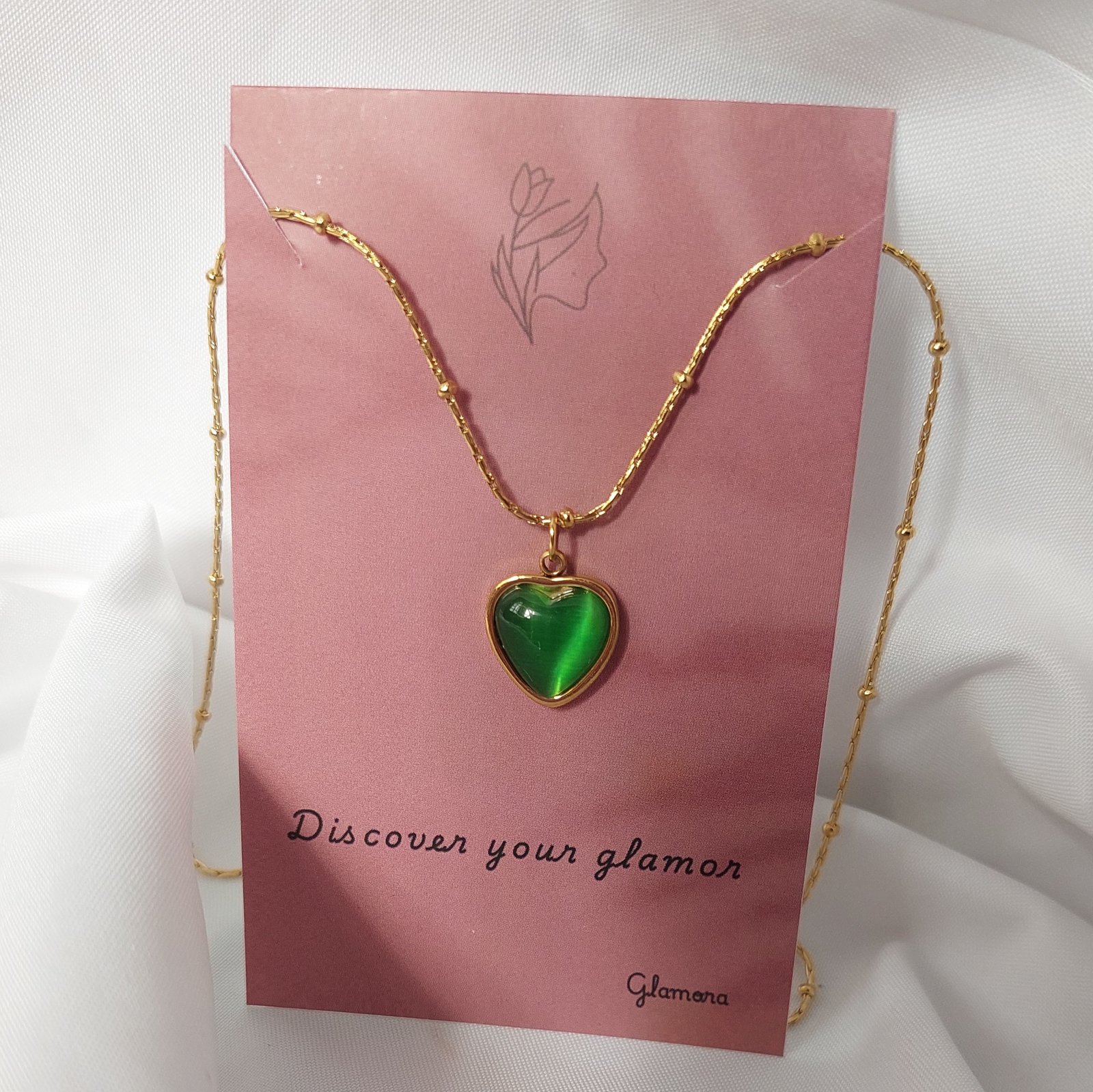 Emerald Heart Necklace - صورة 1