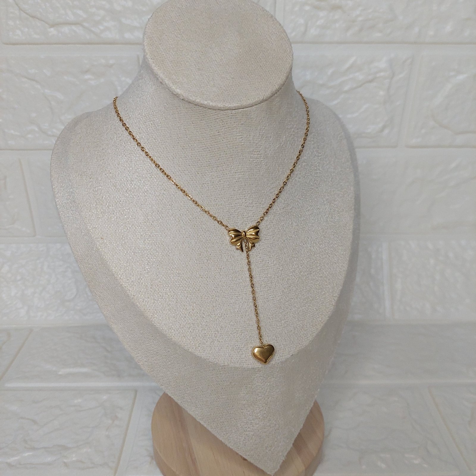 Bow Drop Necklace - Image 1