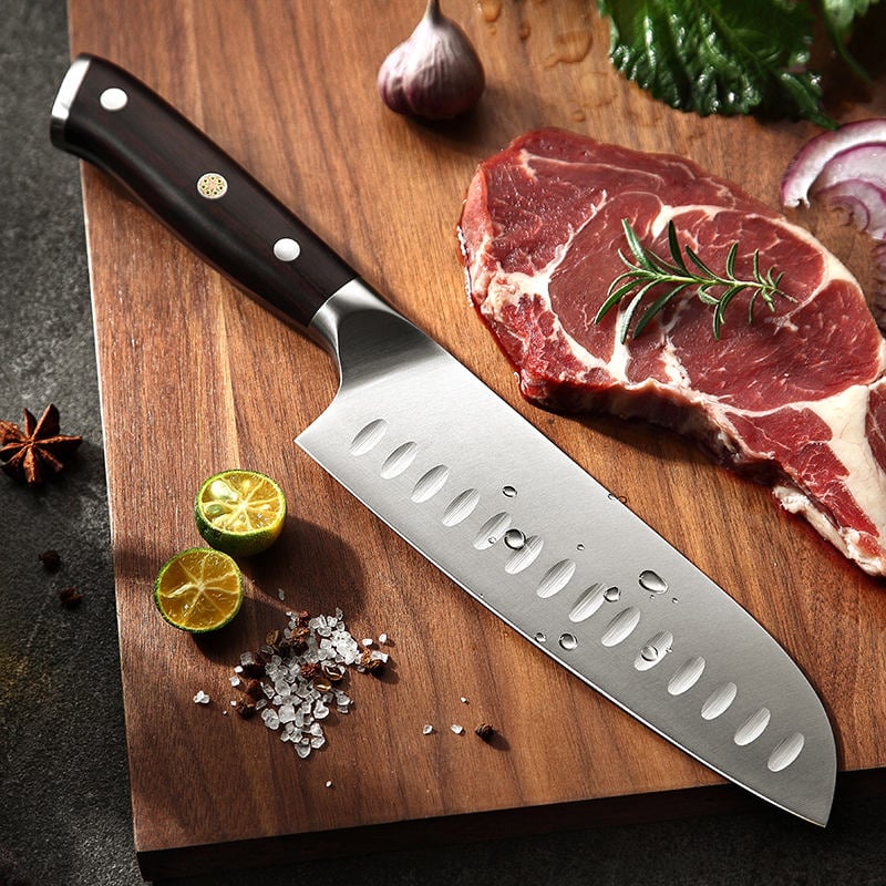 7inch german stainless steel santoku chef knife - Image 2