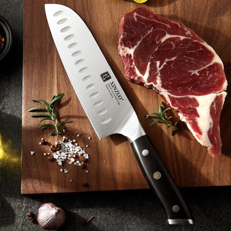 7inch german stainless steel santoku chef knife - Image 1