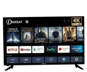 شاشة دانسات 50 بوصة سمارت 4K Ultra HD بنظام أندرويد 15 وتصميم عصري بدون حواف - صورة 1