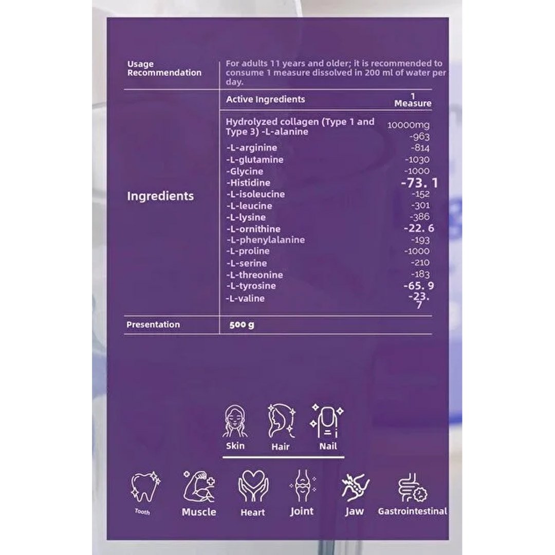Collagen Forte Platinum Collagen Powder 500g – 100% Hydrolyzed Collagen Peptides (50 Servings) - Image 2