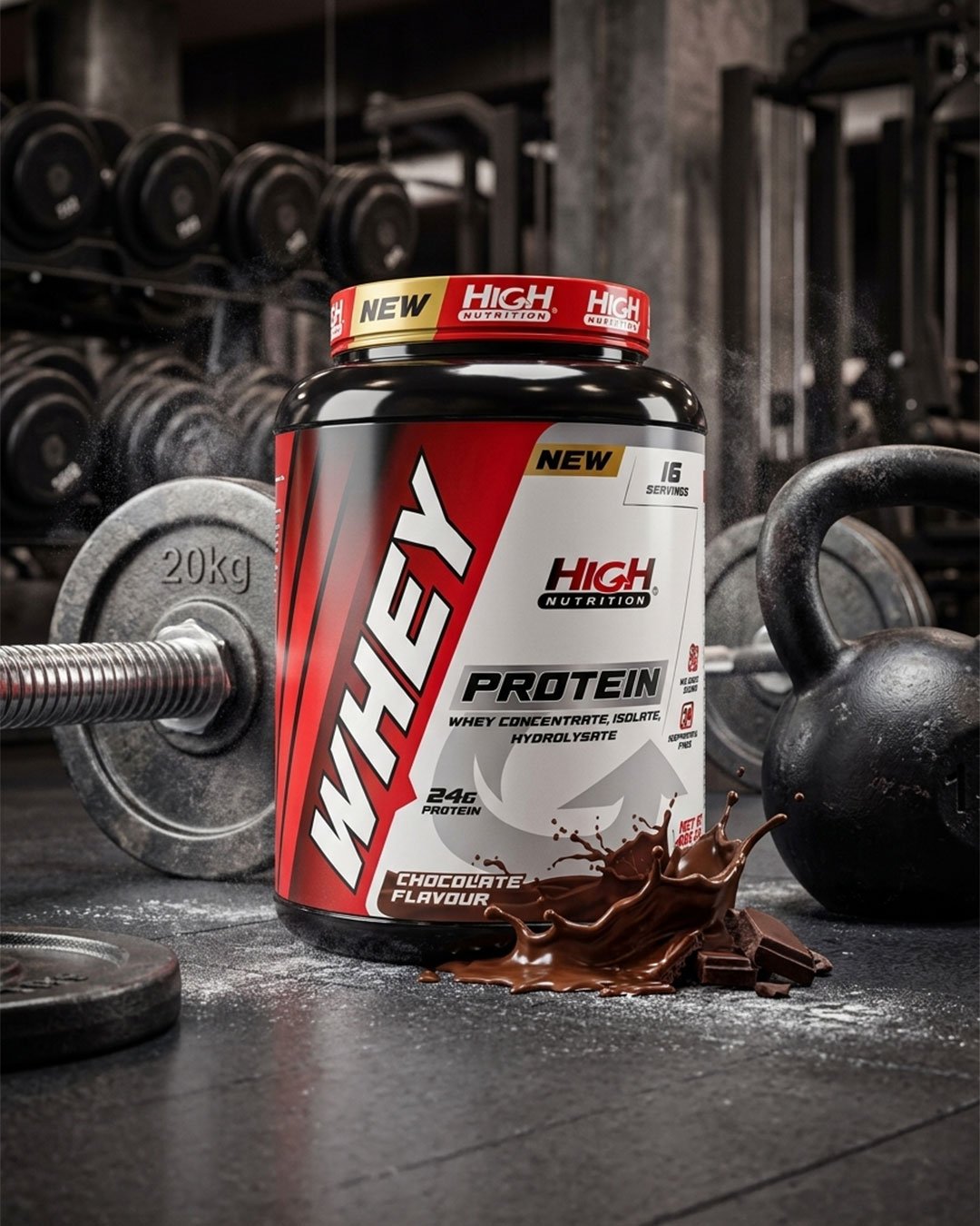 High Nutrition Whey Protein Chocolate – 2280g | 24g Protein | 76 Servings - Image 1