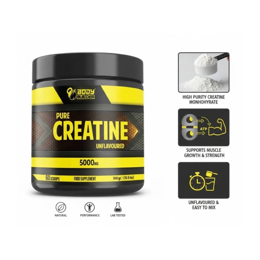 Body Builder Creatine Monohydrate – 5000 mg | 60 Servings (Unflavored) - Image 3