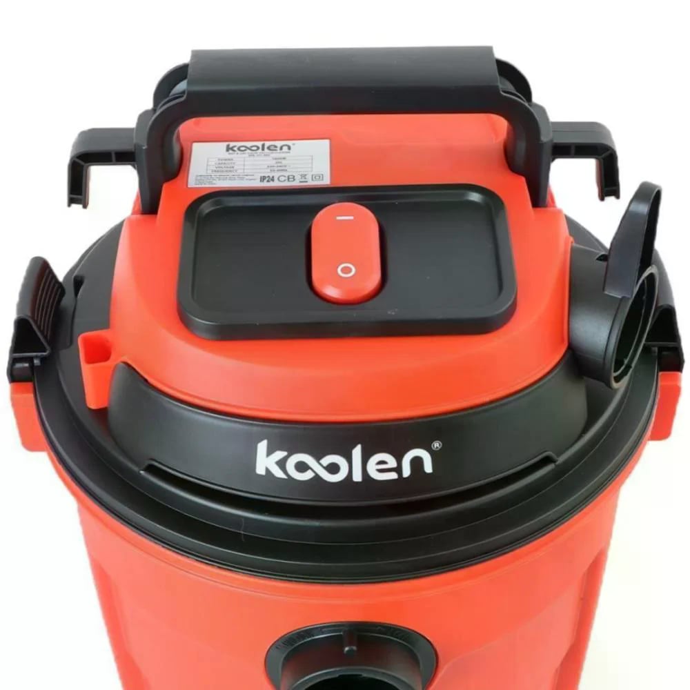 KOOLEN Wet & Dry Drum Vacuum Cleaner 20L 1600W Red – 806.101.004 - Image 2
