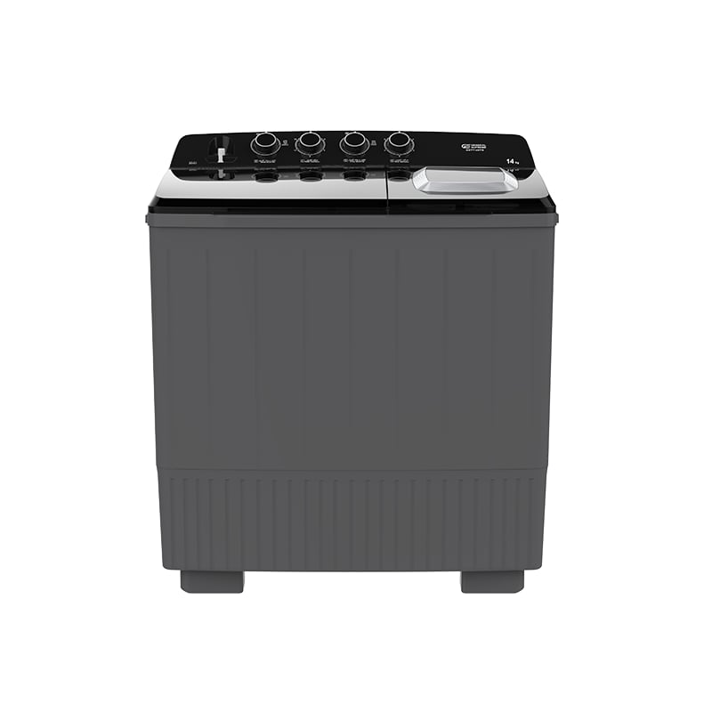 GENERAL SUPREME Twin Tub Semi Automatic Washing Machine 14KG Dark Gray / Black – GSTT14XTB - Image 1
