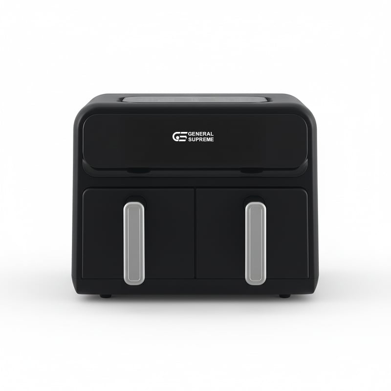 GENERAL SUPREME Dual Air Fryer 8L 2400W Black – GSAF8BM - Image 1