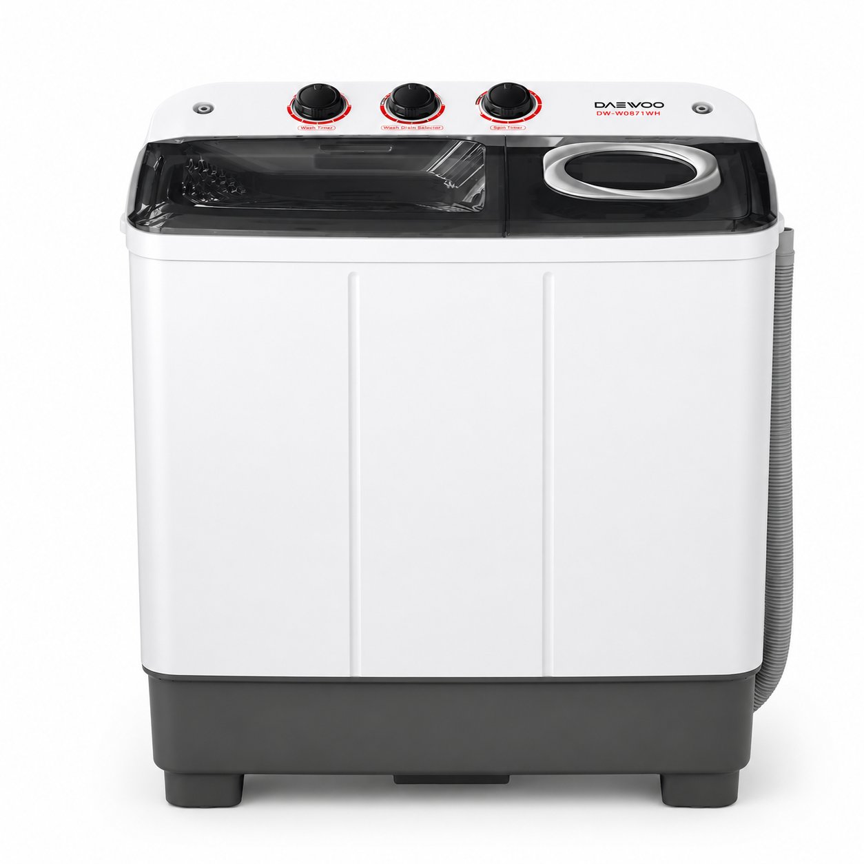 DAEWOO Twin Tub Top Load Washing Machine 8KG White – DW-W0871WH - Image 1
